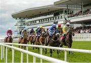 27 July 2016; A general view of the field in the Tote Maiden Hurdle at the Galway Races in Ballybrit, Co Galway. Photo by Cody Glenn/Sportsfile