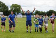 27 July 2016; Leinster's Fergus McFadden, centre, and Cian Healy taking part in games during the Bank of Ireland Leinster Rugby Summer Camp at Cill Dara RFC in Dunmurray West, Kildare. Photo by Piaras Ó Mídheach/Sportsfile