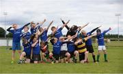 27 July 2016; Participants pose for a photograph during the Bank of Ireland Leinster Rugby Summer Camp at Cill Dara RFC in Dunmurray West, Kildare. Photo by Piaras Ó Mídheach/Sportsfile