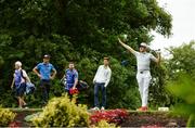 27 July 2016; Niall Horan of One Direction watches his shot on the 9th tee during the The Northern Ireland Open Pro-Am at Galgorm Castle in Ballymena, Antrim. Photo by David Fitzgerald/Sportsfile