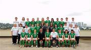 16 September 2010; The Republic of Ireland squad, management and staff. Back row, from left, Brian King, Scout, Andrew Hussey, Team Operations Executive, Ciara O’Brien, Aileen Gilroy, Jessica Gleeson, Zoe Boyd, Jennifer Byrne, Tanya Kennedy, Rianna Jarrett, Megan Campbell, Eoin Killackey, Video Analyst, Fran Whearty, Communications Executive, middle row, from left, Gemma Cassidy, Equipment Officer, Suzi Clarke, Team Doctor, Claire Scanlan, Coach, Harriett Scott, Siobhán Killeen, Amanda Budden, Grace Moloney, Jill Maloney, Clare Shine, Ciara Grant, Sharon Boyle, Coach, Ursula Brooks, Physiotherapist, Pauline O’Shaughnessy, Head of Delegation, front row, from left, Niamh McLaughlin, Emma Hansberry, Denise O’Sullivan, Noel King, Manager, Dora Gorman, Captain, Harry Kenny, Assistant Manager, Kerry Glynn, Rebecca Kearney and Stacie Donnelly. Republic of Ireland at the FIFA U-17 Women’s World Cup - Squad Photos, Hilton Trinidad, Lady Young Road, Port of Spain, Trinidad, Trinidad & Tobago. Picture credit: Stephen McCarthy / SPORTSFILE