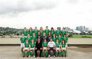 16 September 2010; The Republic of Ireland squad and management. Back row, from left, Ciara O’Brien, Aileen Gilroy, Jessica Gleeson, Zoe Boyd, Jennifer Byrne, Tanya Kennedy, Rianna Jarrett, Megan Campbell, middle row, from left, Niamh McLaughlin, Harriett Scott, Siobhán Killeen, Amanda Budden, Grace Moloney, Jill Maloney, Clare Shine, Ciara Grant, Stacie Donnelly, front row, from left, Emma Hansberry, Denise O’Sullivan, Noel King, Manager, Dora Gorman, Captain, Harry Kenny, Assistant Manager, Kerry Glynn and Rebecca Kearney. Republic of Ireland at the FIFA U-17 Women’s World Cup - Squad Photos, Hilton Trinidad, Lady Young Road, Port of Spain, Trinidad, Trinidad & Tobago. Picture credit: Stephen McCarthy / SPORTSFILE