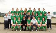 16 September 2010; The Republic of Ireland squad, management and staff. Back row, from left, Ciara O’Brien, Aileen Gilroy, Jessica Gleeson, Zoe Boyd, Jennifer Byrne, Tanya Kennedy, Rianna Jarrett, Megan Campbell, middle row, from left, Claire Scanlan, Coach, Eoin Killackey, Video Analyst, Niamh McLaughlin, Harriett Scott, Siobhan Killeen, Amanda Budden, Grace Moloney, Jill Maloney, Clare Shine, Ciara Grant, Stacie Donnelly, Sharon Boyle, Coach, front row, from left, Emma Hansberry, Denise O’Sullivan, Noel King, Manager, Dora Gorman, Captain, Harry Kenny, Assistant Manager, Kerry Glynn and Rebecca Kearney. Republic of Ireland at the FIFA U-17 Women’s World Cup - Squad Photos, Hilton Trinidad, Lady Young Road, Port of Spain, Trinidad, Trinidad & Tobago. Picture credit: Stephen McCarthy / SPORTSFILE