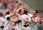 19 September 2010; Cork's Nicholas Murphy, centre, celebrates with team-mates, from left, Paudie Kissane, Aidan Walsh, and Ray Carey, after the match. GAA Football All-Ireland Senior Championship Final, Down v Cork, Croke Park, Dublin. Picture credit: Brian Lawless / SPORTSFILE