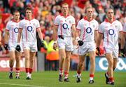19 September 2010; Cork players, from left to right, Ciaran Sheehan, Aidan Walsh, Alan O'Connor, Paudie Kissane and John Miskilla during the pre-match parade. GAA Football All-Ireland Senior Championship Final, Down v Cork, Croke Park, Dublin. Picture credit: Oliver McVeigh / SPORTSFILE