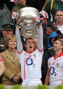 19 September 2010; John Hayes, Cork, holds aloft the Sam Maguire cup. GAA Football All-Ireland Senior Championship Final, Down v Cork, Croke Park, Dublin. Picture credit: Oliver McVeigh / SPORTSFILE