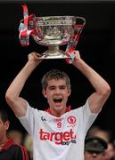 19 September 2010; Tyrone's Conan Grugan lifts the Tommy Markham cup. ESB GAA Football All-Ireland Minor Championship Final, Cork v Tyrone, Croke Park, Dublin. Photo by Sportsfile