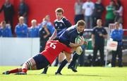 22 September 2010; Steve Crosbie, Leinster, is tackled by Gavin Ryan, Munster. U18 Schools Interprovincial, Munster v Leinster, Musgrave Park, Cork. Picture credit: Ken Sutton / SPORTSFILE