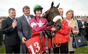 27 July 2016; Trainer Gordon Elliott, from left, Eddie O'Leary, of the Gigginstown Stud, jockey Donagh Meyler, and winning connections of Lord Scoundrel after winning the TheTote.com Galway Plate Steeplechase Handicap at the Galway Races in Ballybrit, Co Galway. Photo by Cody Glenn/Sportsfile