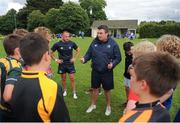 27 July 2016; Coaches Stephen Maher, right, and Niall Kane, left give instructions during a Leinster Rugby School of Excellence Camp at King's Hospital in Liffey Valley, Dublin. Photo by Sam Barnes/Sportsfile