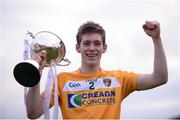 27 July 2016; Antrim captain Damon McMullan following his side's victory after the Bord Gais Energy Ulster GAA Hurling U21 Championship Final match between Derry and Antrim at Loughgiel Shamrocks GAA Club in Belfast. Photo by David Fitzgerald/Sportsfile