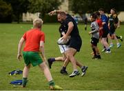 27 July 2016; Coach Niall Kane takes part in a drill during a Leinster Rugby School of Excellence Camp at King's Hospital in Liffey Valley, Dublin. Photo by Sam Barnes/Sportsfile