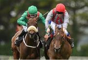 28 July 2016; Planchart, right, with Declan McDonogh up, races alongside Rayisa, with Shane Foley up, who finished second, on their way to winning the Arthur Guinness European Breeders Fund Corrib Fillies Stakes at the Galway Races in Ballybrit, Co Galway. Photo by Cody Glenn/Sportsfile