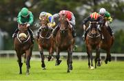 28 July 2016; Planchart, centre, with Declan McDonogh up, races alongside Rayisa, with Shane Foley up, who finished second, on their way to winning the Arthur Guinness European Breeders Fund Corrib Fillies Stakes at the Galway Races in Ballybrit, Co Galway. Photo by Cody Glenn/Sportsfile