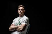 27 April 2016; Team Ireland's Modern pentathlete Arthur Lanigan O'Keeffe poses for a portrait after a press conference to celebrate 100 Days out from the Rio Olympic Games. Conrad Hotel, Dublin. Photo by: Brendan Moran / Sportsfile