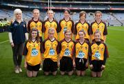 19 September 2010; The Down team, back row, left to right, Sinéad Ryan, Horeswood N.S., New Ross, Co. Wexford, Sarah Keaney, Gaelscoil Chnoc na Re, Co. Sligo, Aoibheann Byrne, Newtown-Dunleckney N.S., Co. Carlow, Megan Manning, Stonepark N.S., Co. Longford, Dearbhaile Beirne, St. Manachan's N.S., Mohill, Co. Leitrim, front row, left to right, Katie Collins, St. Joseph's N.S., Templemore, Co. Tipperary, Roisín Morgan, Ardeevin N.S., Williamstown, Co. Galway, Carla Ní Dhochartaigh, Gaelscoil Ultain, Co. Monaghan, Karla Emerson, Tallanstown N.S., Dundalk, Co. Louth, Sasha Byrne, St. Patrick's P.S., Castlederg, Co. Tyrone. GAA I.N.T.O. Mini-Sevens during half time of the GAA Football All-Ireland Senior Championship Final, Down v Cork, Croke Park, Dublin. Picture credit: Dáire Brennan / SPORTSFILE