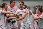 19 September 2010; Cork players, from left, Nicholas Murphy, Jamie O'Sullivan, Aidan Walsh, and Eoin Cotter, celebrate after the match. GAA Football All-Ireland Senior Championship Final, Down v Cork, Croke Park, Dublin. Picture credit: Brian Lawless / SPORTSFILE