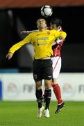 24 September 2010; Fahrudin Kuduzovic, Dundalk, in action against Damien Lynch, St Patrick's Athletic. Airtricity League Premier Division, St Patrick's Athletic v Dundalk, Richmond Park, Inchicore, Dublin. Picture credit: Matt Browne / SPORTSFILE