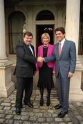 25 September 2010; Mary Davis, Managing Director of Special Olympics Europe / Eurasia, and Mark Shriver meet An Taoiseach Brian Cowen T.D. at Farmleigh to mark Eunice Kennedy Shriver Day (EKS Day). EKS Day is an annual celebration of her life and a global call for people to commit actions of inclusion, acceptance and unity for and with individuals with intellectual disabilities. Eunice Kennedy Shriver Day, Phoenix Park, Dublin. Picture credit: Ray McManus / SPORTSFILE
