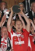 25 September 2010; Sligo Rovers captain Conor O'Grady lifts the EA Sports Cup. EA Sports Cup Final, Sligo Rovers v Monaghan United, The Showgrounds, Sligo. Picture credit: Barry Cregg / SPORTSFILE