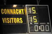 25 September 2010; A general view of the final score at the final whistle. Celtic League, Connacht v Ulster, Sportsground, Galway. Picture credit: Diarmuid Greene / SPORTSFILE