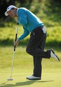 26 September 2010; Des Smyth watches his birdie putt go in on the Par 3 2nd hole. Ladbrokes.com Irish PGA Championship, Seapoint Golf Club, Co. Louth. Photo by Sportsfile