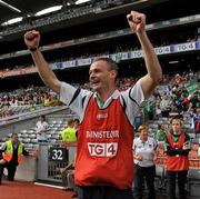 26 September 2010; Limerick  manager Tommy Stack celebrates after the final whistle. TG4 All-Ireland Junior Ladies Football Championship Final, Louth v Limerick, Croke Park, Dublin. Picture credit: Brendan Moran / SPORTSFILE