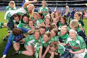26 September 2010; The Limerick team celebrate victory. TG4 All-Ireland Junior Ladies Football Championship Final, Louth v Limerick, Croke Park, Dublin. Picture credit: Ray McManus / SPORTSFILE