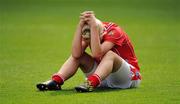 26 September 2010; A dejected Kate Flood, Louth, after the final whistle. TG4 All-Ireland Junior Ladies Football Championship Final, Louth v Limerick, Croke Park, Dublin. Picture credit: Ray McManus / SPORTSFILE