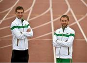 10 August 2015; Team Ireland athletes Brendan Boyce, 50k Walk, and Alex Wright, 50k/20k Walk. Morton Stadium, Santry, Co. Dublin. Photo by: Matt Browne / Sportsfile