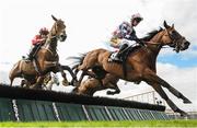 29 July 2016; Heartbreak City, right, with Donagh Meyler up, jumps the last on their way to winning the Guinness Handicap Hurdle at the Galway Races in Ballybrit, Co Galway. Photo by Cody Glenn/Sportsfile