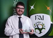 29 July 2016; Joseph McSweeney, Cork City Women's FC, winner of the Public Relation Officer of the Year Award, at the FAI Media Awards at The Hotel Minella in Clonmel, Co Tipperary Photo by David Maher/Sportsfile