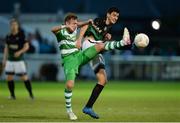 29 July 2016; Patrick Cregg, left, of Shamrock Rovers in action against Darragh Noone of Bray Wanderers during the SSE Airtricity League Premier Division match between Bray Wanderers and Shamrock Rovers at the Carlisle Grounds in Bray, Co Wicklow. Photo by Seb Daly/Sportsfile