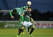 29 July 2016; Gareth McDonagh of Bray Wanderers in action against Gavin Brennan of Shamrock Rovers during the SSE Airtricity League Premier Division match between Bray Wanderers and Shamrock Rovers at the Carlisle Grounds in Bray, Co Wicklow. Photo by Eóin Noonan/Sportsfile