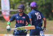29 July 2016; Fahad Babar (L) and Alex Amsterdam (R) of USA Select XI run between the wickets during a friendly match at Central Broward Stadium in Fort Lauderdale, Florida, USA. Photo by Ashley Allen/Sportsfile