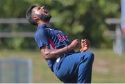 29 July 2016; Prashanth Nair of USA Select XI celebrates a wicket during a friendly match between CPL select XI v USA Select XI at Central Broward Stadium in Fort Lauderdale, Florida, USA. Photo by Ashley Allen/Sportsfile