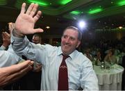 29 July 2016; Sean Gavin, Chairman of Shiven Rovers  Co.Galway celebrates after winning the Aviva club of the year award at the FAI Media Awards at The Hotel Minella in Clonmel, Co Tipperary. Photo by David Maher/Sportsfile