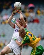 30 July 2016; Mark White of Cork in action against Nathan Boyle of Donegal during the Electric Ireland GAA Football All-Ireland Minor Championship Quarter-Final match between Donegal and Cork at Croke Park in Dublin. Photo by Oliver McVeigh/Sportsfile