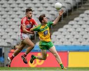 30 July 2016; Niall O'Donnell of Donegal in action against Nathan Walsh of Cork during the Electric Ireland GAA Football All-Ireland Minor Championship Quarter-Final match between Donegal and Cork at Croke Park in Dublin. Photo by Oliver McVeigh/Sportsfile