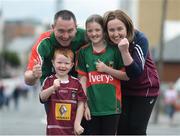 30 July 2016; The McHugh family, left to right, Ray, from Cong, Co Mayo, Redmond, aged 5, Adeena, aged 9, and Bernie, from Athlone, Co Westmeath ahead of the GAA Football All-Ireland Senior Championship Round 4B match between Westmeath and Mayo at Croke Park in Dublin. Photo by Daire Brennan/Sportsfile