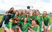 30 July 2016; Meath celebrate with the cup after the All Ireland Ladies Football Minor ‘B’ Championship Final 2016 match between Meath and Roscommon at St Loman's in Mullingar, Co Westmeath. Photo by Eóin Noonan/Sportsfile