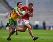 30 July 2016; Mark Collins of Cork in action against Eamonn McGee of Donegal  during the GAA Football All-Ireland Senior Championship Round 4B match between Donegal and Cork at Croke Park in Dublin. Photo by Ray McManus/Sportsfile