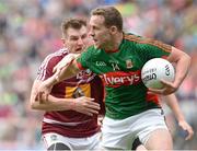 30 July 2016; Andy Moran of Mayo in action against Kieran Martin of Westmeath during the GAA Football All-Ireland Senior Championship Round 4B match between Westmeath and Mayo at Croke Park in Dublin. Photo by Oliver McVeigh/Sportsfile