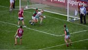 30 July 2016; Westmeath goalkeeper Darren Quinn is adjudged to have over carried the ball which resulted in a Mayo penalty during the GAA Football All-Ireland Senior Championship Round 4B match between Westmeath and Mayo at Croke Park in Dublin. Photo by Daire Brennan/Sportsfile