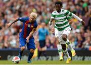 30 July 2016; Lionel Messi, left, of Barcelona in action against Efe Ambrose of Glasgow Celtic during the International Champions Cup match between Glasgow Celtic and Barcelona at the Aviva Stadium in Dublin. Photo by Seb Daly/Sportsfile