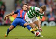 30 July 2016; James Forrest of Glasgow Celtic in action against Denis Suarez of Barcelona during the International Champions Cup match between Glasgow Celtic and Barcelona at the Aviva Stadium in Dublin. Photo by Seb Daly/Sportsfile