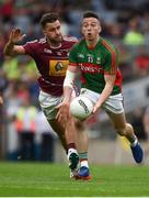 30 July 2016; Evan Regan of Mayo in action against Paul Sharry of Westmeath during the GAA Football All-Ireland Senior Championship Round 4B match between Westmeath and Mayo at Croke Park in Dublin. Photo by Ray McManus/Sportsfile