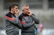 30 July 2016; Mayo manager Stephen Rochford, right and selector Sean Carey, before the GAA Football All-Ireland Senior Championship Round 4B match between Westmeath and Mayo at Croke Park in Dublin. Photo by Oliver McVeigh/Sportsfile