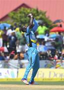 30 July 2016; Darren Sammy of St Lucia Zouks takes the catch to dismiss Rovman Powell of Jamaica Tallawah during Match 27 of the Hero Caribbean Premier League match between St Lucia Zouks and Jamaica Tallawahs at Central Broward Stadium in Lauderhill, Florida, United States of America. Photo by Randy Brooks/Sportsfile