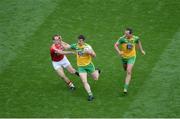 30 July 2016; Leo McLoone of Donegal in action against James Loughrey of Cork during the GAA Football All-Ireland Senior Championship Round 4B match between Donegal and Cork at Croke Park in Dublin. Photo by Daire Brennan/Sportsfile